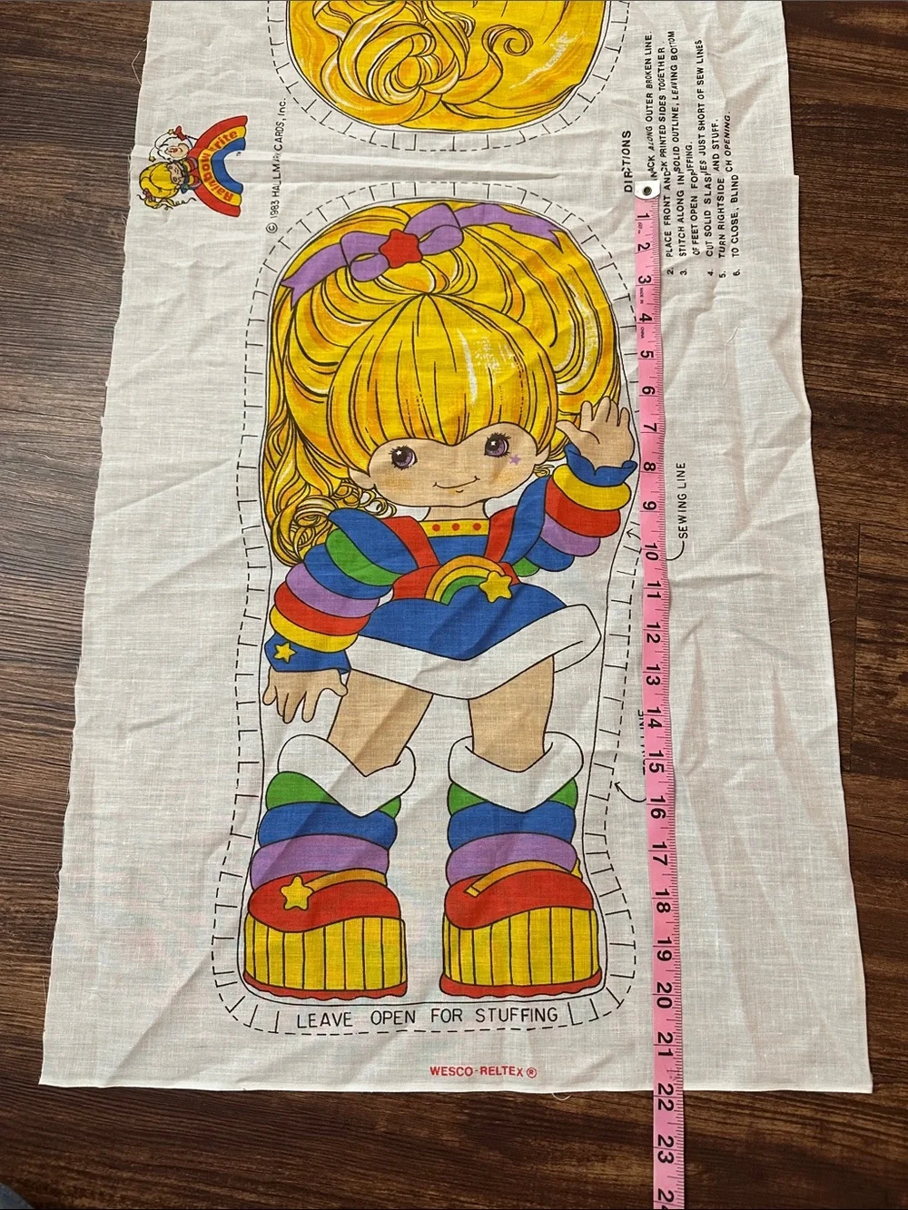Rainbow Brite Doll Sewing Panel Retro Vintage Pillow